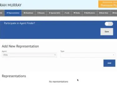 Adding agent or manager representation