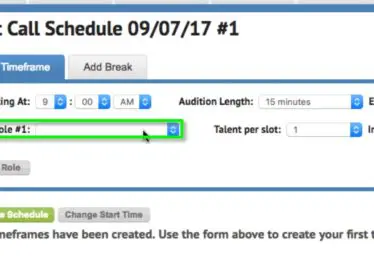 Scheduling talent | Casting Frontier