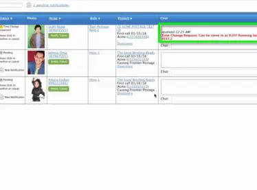 How to Chat with Casting Directors on the Status Page