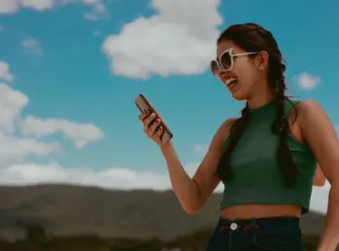 An actress promoting herself.