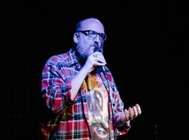 Comedian Brian Posehn achieving the 3 pillars of comedy.