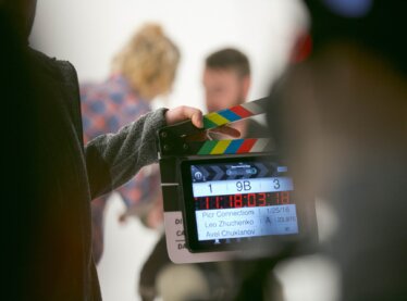 A Fi-Core actor filming a commercial.