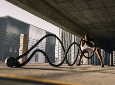 An actor performing a game changer workout.