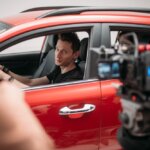 A commercial actor keeping it professional on set.